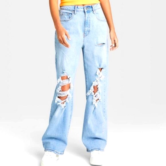 😎WILD FABLE Super High Rise Distressed Baggy Jeans, pants distressed New WoW!! - Picture 3 of 16